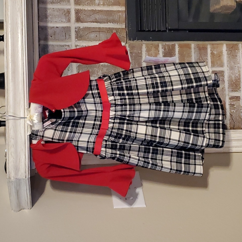 Bonnie Jean Toddler Christmas Dress & Cardigan